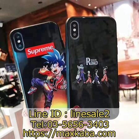 supreme  輝き白い背面ガラスiPhoneXケース