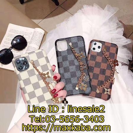 Lv Iphone11pro Maxカバー ブランド柄 持ちベルト付き Iphone11proケース チェック柄