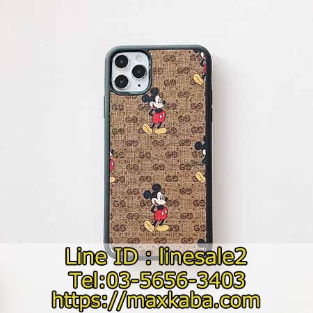 【在庫あり】Gucci iPhone12/12miniケース グッチ アイフォン12pro/12pro maxケース GG柄 背面ミッキー柄 ブランド iPhone11promaxカバー 可愛い iPhoneケース 刺繍 iPhone11携帯ケース 女性向け